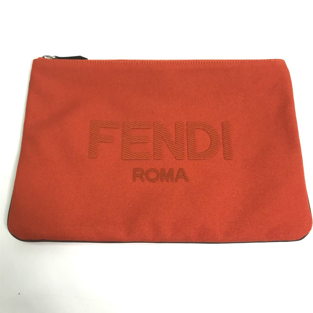 FENDI ロゴ ポーチ カバン クラッチバッグ キャンバス レディース - brandshop-reference