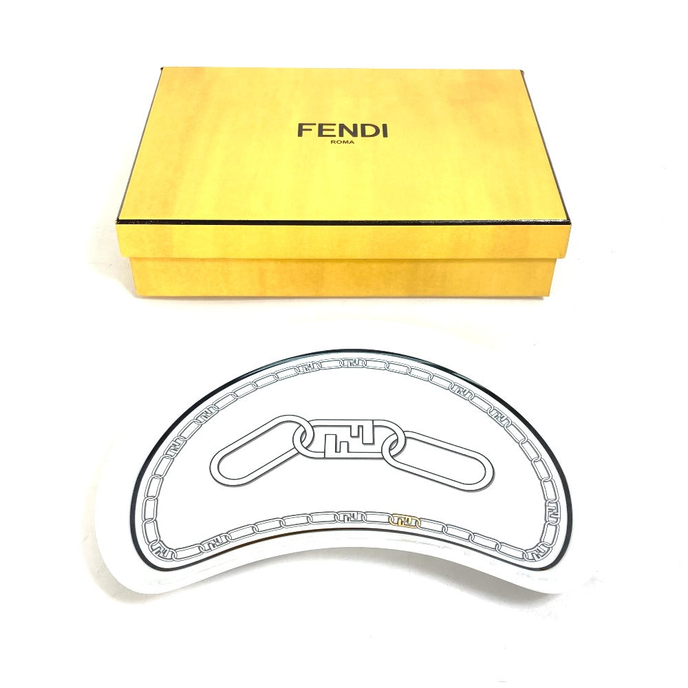 FENDI 7AC048 ホワイト磁器 食器 インテリア  オーロック クレセントプレート アペリティフプレート お皿 ポーセリン レディース - brandshop-reference