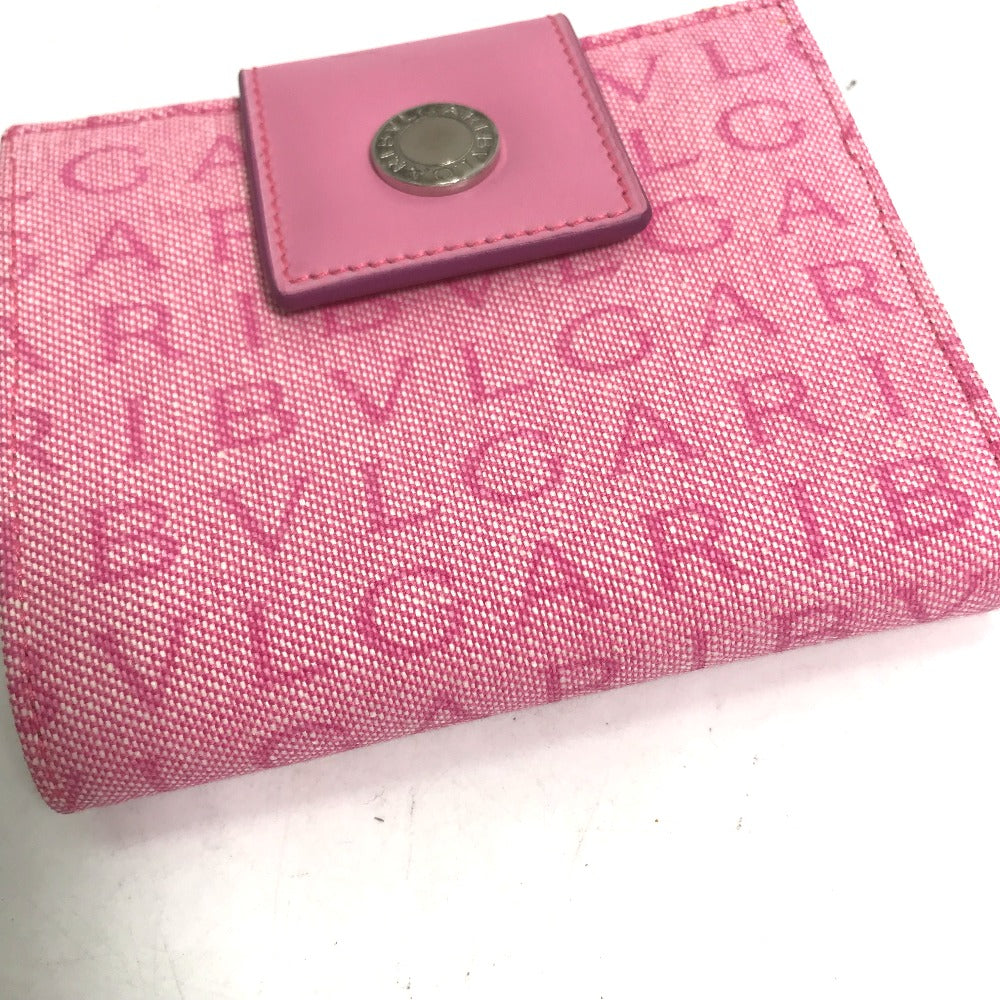 BVLGARI ロゴマニア コンパクトウォレット 2つ折り財布 キャンバス/レザー レディース - brandshop-reference