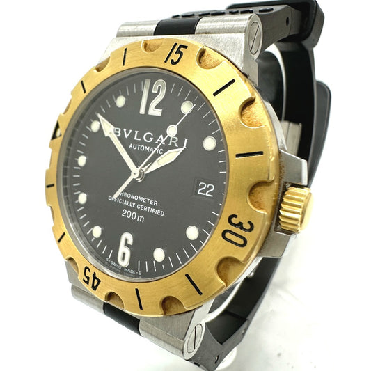 BVLGARI SD38SG ディアゴノ スクーバー 自動巻き デイト 腕時計 SS/18K メンズ - brandshop-reference