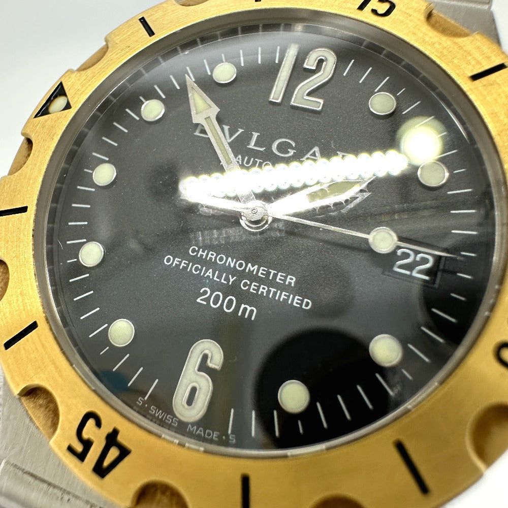 BVLGARI SD38SG ディアゴノ スクーバー 自動巻き デイト 腕時計 SS/18K メンズ - brandshop-reference