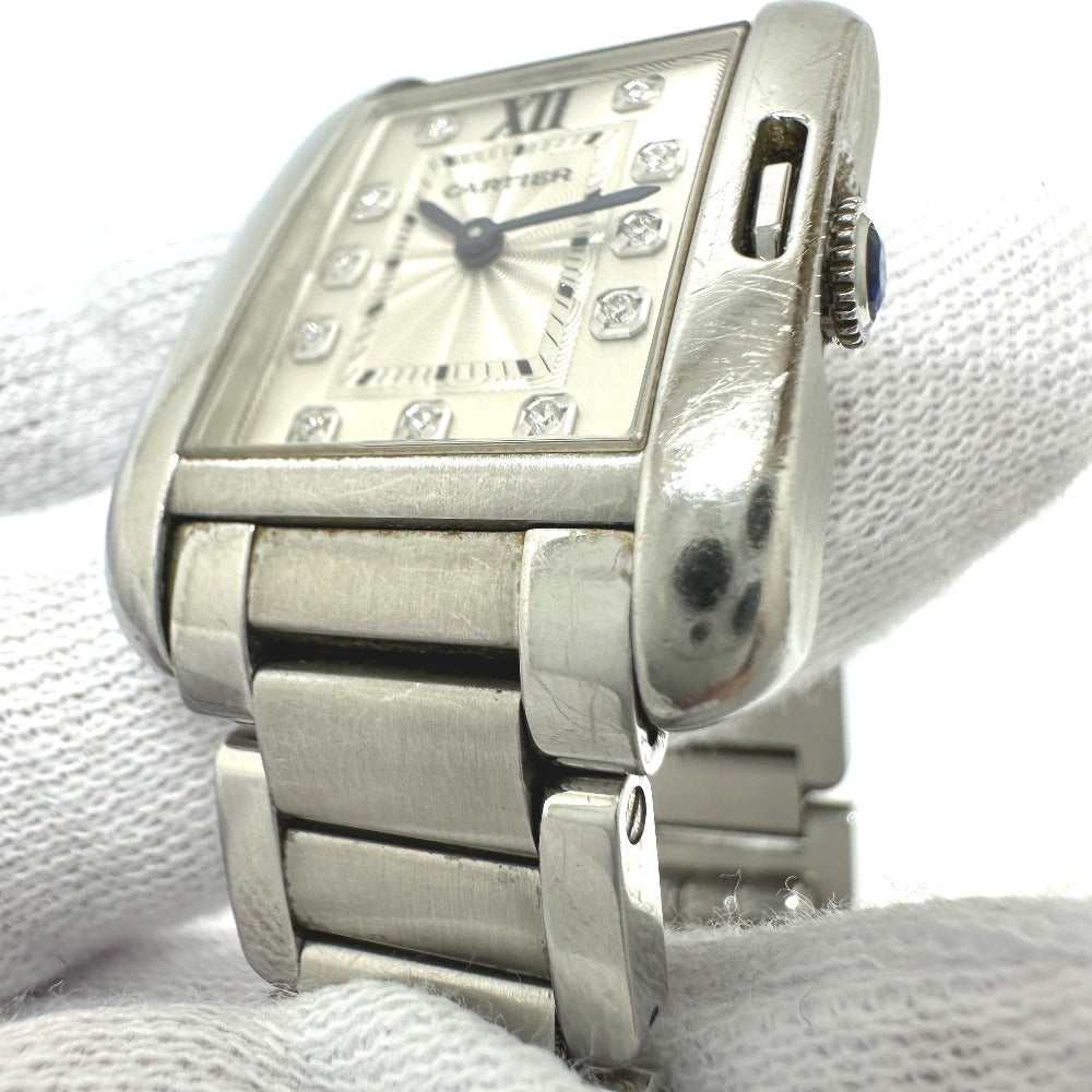 CARTIER W4TA0003 タンクアングレース 11Pダイヤ クォーツ 腕時計 SS レディース - brandshop-reference