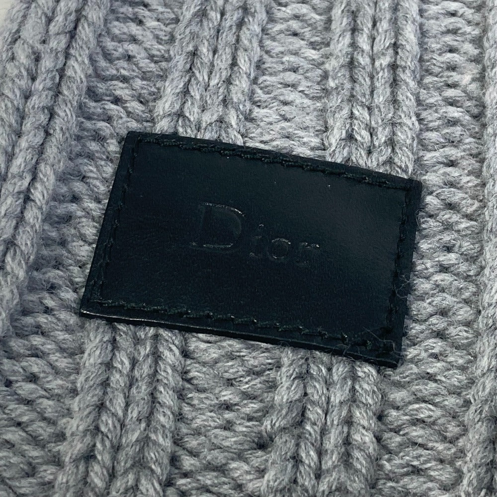 Dior ディオールオム ニット レザータグ 革タグ ロゴ ネックウォーマー スヌード マフラー ウール メンズ - brandshop-reference