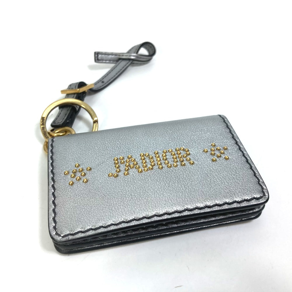 Dior パスケース 名刺入れ J’ADIOR  スタッズ キーホルダー バッグチャーム 2つ折り カードケース レザー レディース - brandshop-reference