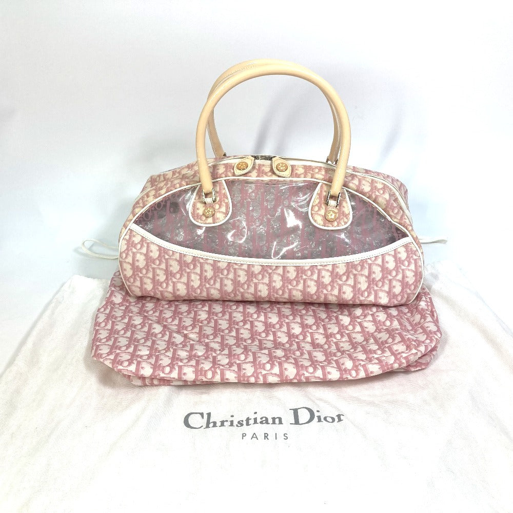 ○サイズ【美品】　Christian Dior  ハンドバッグ　トロッター柄　ビニール