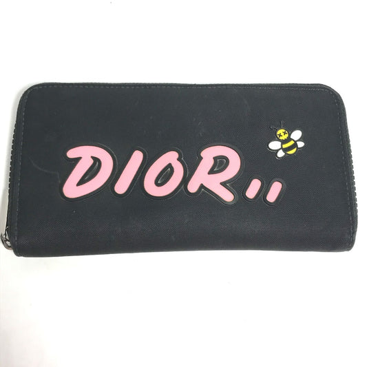 Dior 日本限定 KAWS カウズ コラボ ロゴ ラウンドファスナー 長財布 ナイロン メンズ - brandshop-reference