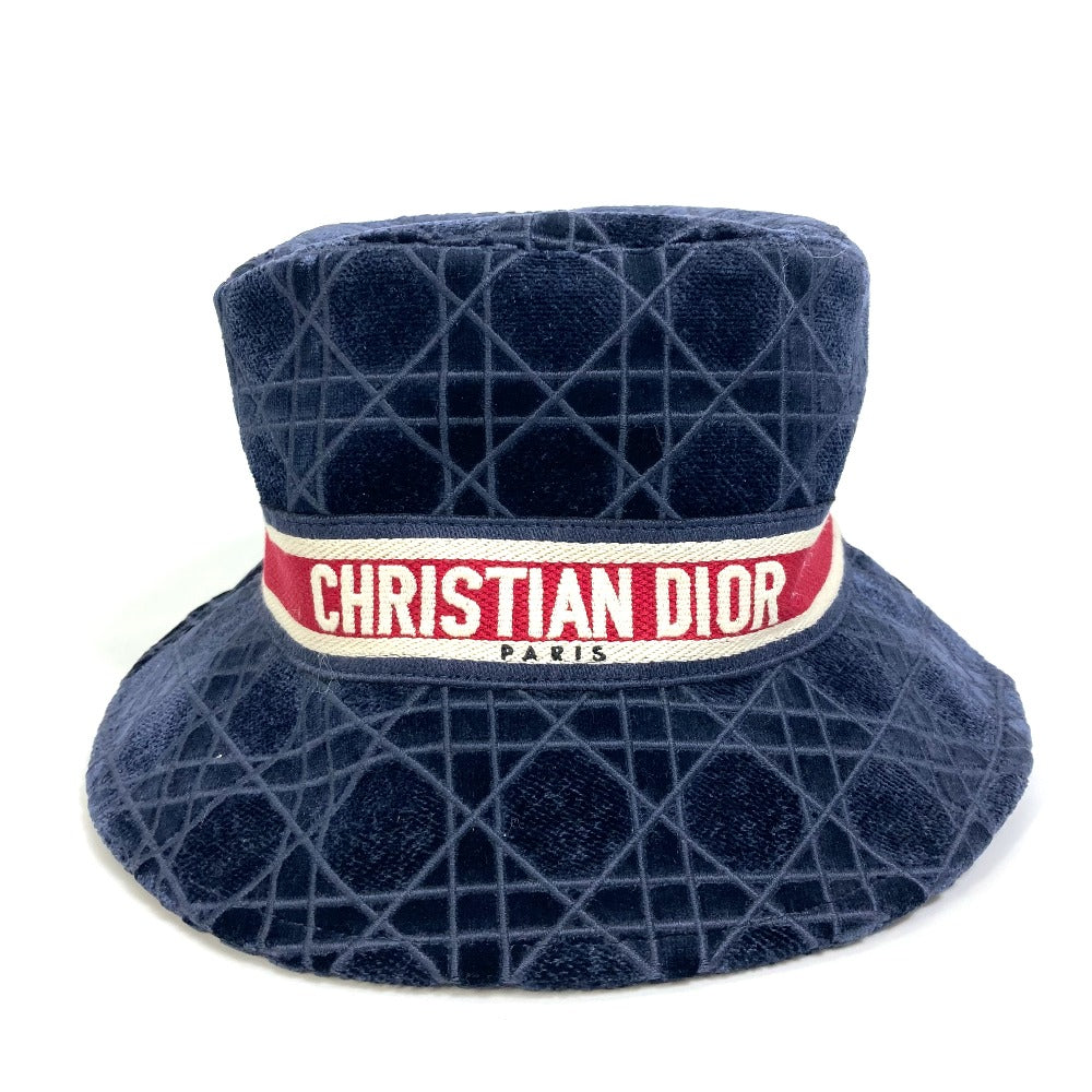 Dior 15CAN923X134 21AW ベロア カナージュ ロゴ ボブ 帽子 バケット ...