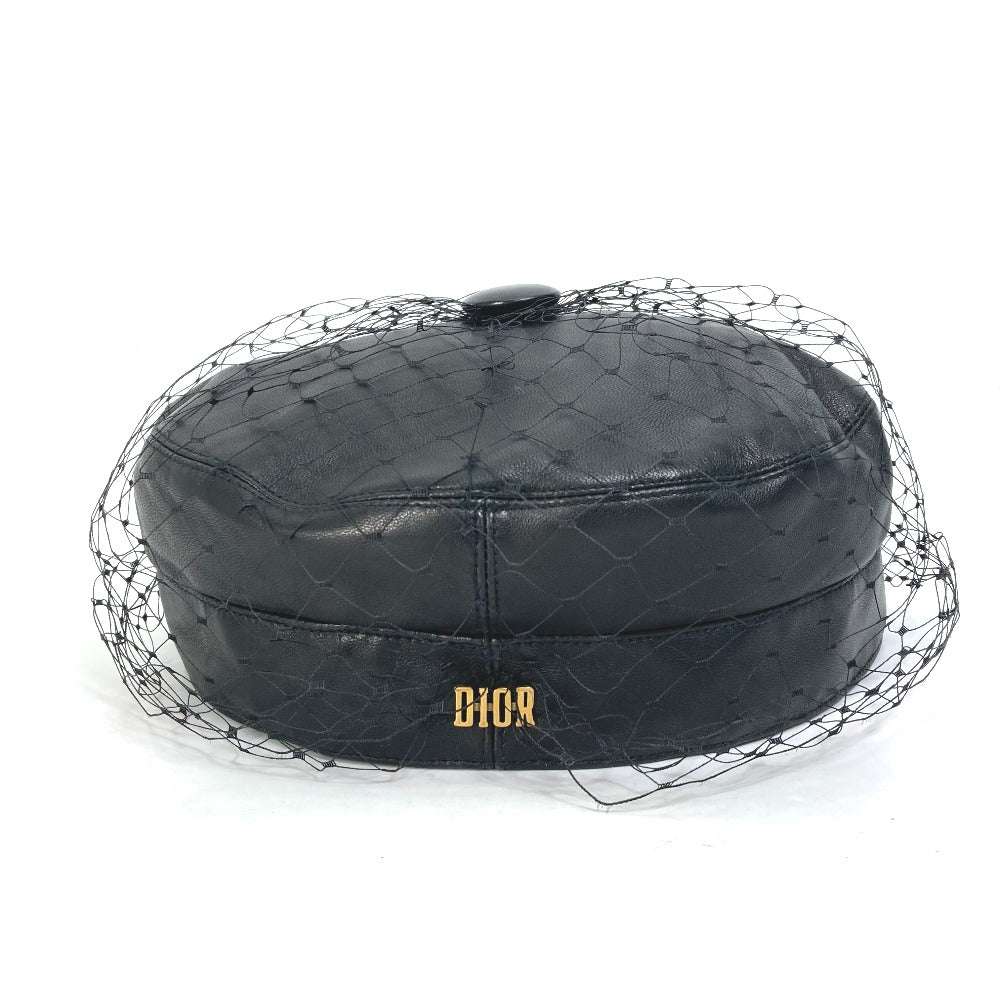 Dior 85PAR920G700 チュール REVOLUTUON ベール付き レース キャスケット 帽子 キャップ ラムスキン レディース - brandshop-reference