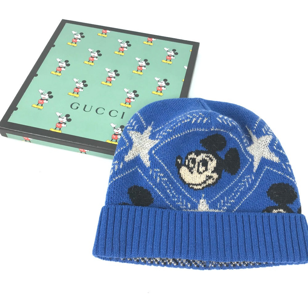 GUCCI 604032 ディズニー DISNEY コラボ ミッキーマウス ビーニー 帽子 ニット帽 ニットキャップ ニット帽 ウール レディース - brandshop-reference