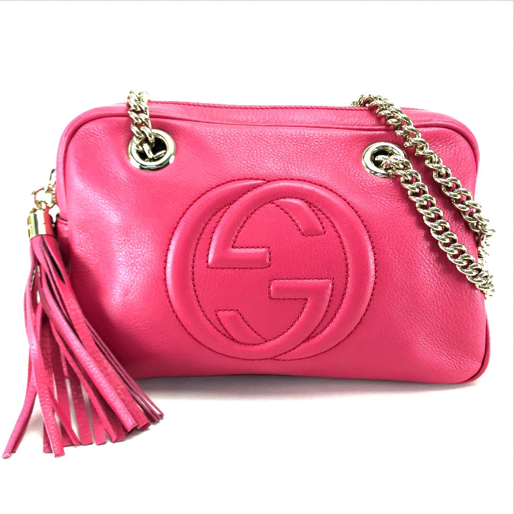 GUCCI 308983 Interlocking G SOHO Saw Ho Double Chain Shoulder