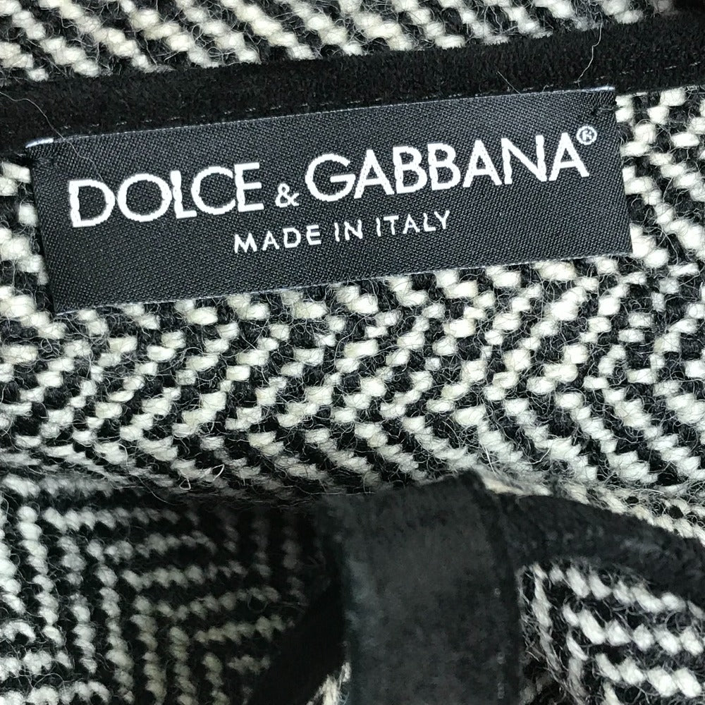 DOLCE&GABBANA ヘリンボーン フリンジ ケープ コート ポンチョ ウール