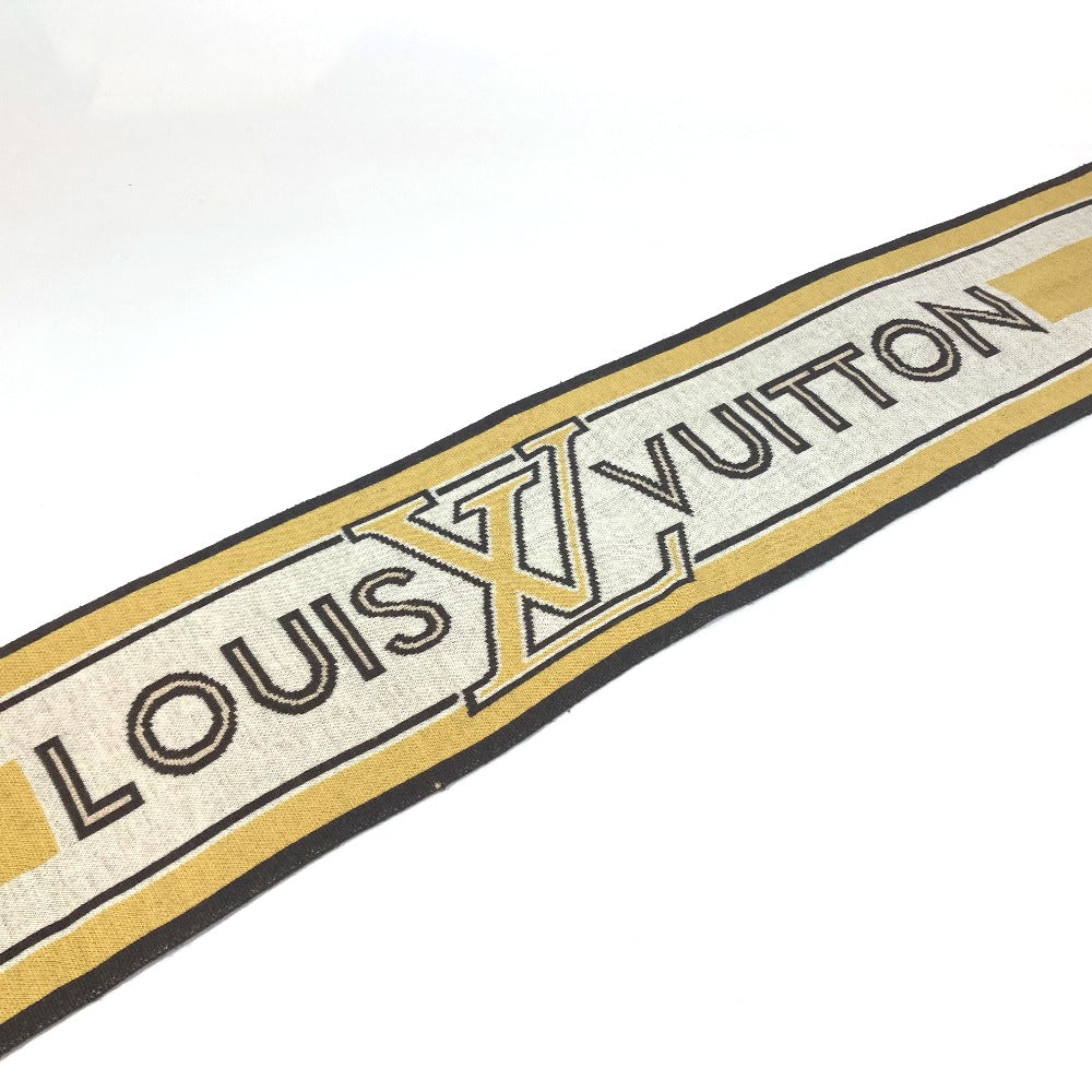 LOUIS VUITTON ボーダー スカーフ ロゴ マフラー ウール レディース - brandshop-reference