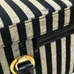 Gianni Versace ストライプ サンバースト 太陽 ロゴ ハンドバッグ 箱型 ボックス型 バニティバッグ コットン レディース - brandshop-reference