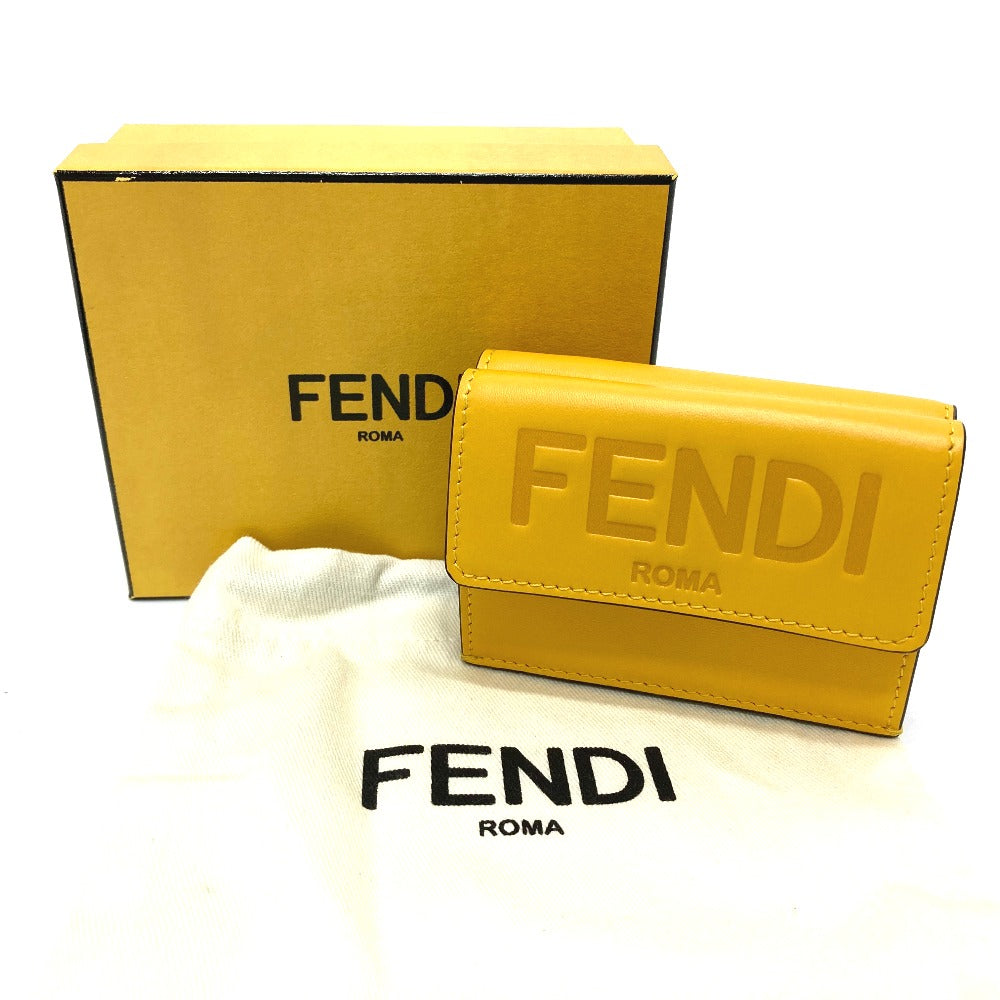 Fendi 8M0395 Micro Tripord Compact Wallet 3- 폴드 지갑 가죽