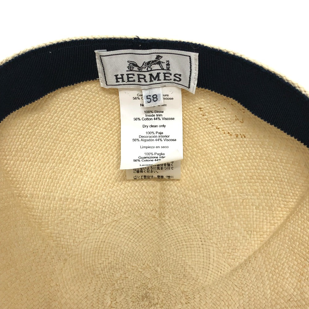 HERMES パナマ・ブリーサ キャスケット ライリー 帽子 ベースボール キャップ コットン ユニセックス - brandshop-reference