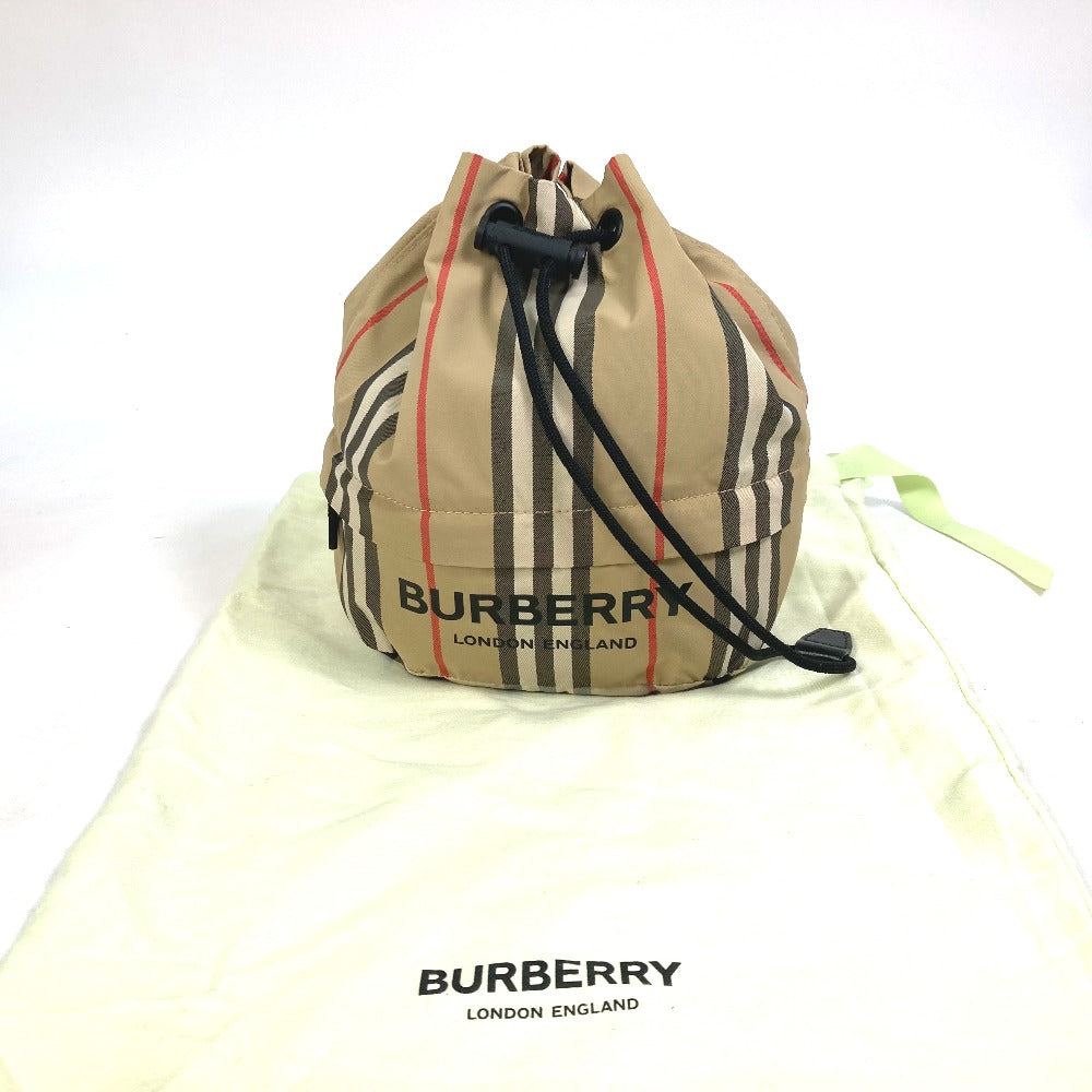 BURBERRY チェック 巾着 メイクポーチ ハンドバッグ  ポーチ ナイロン レディース - brandshop-reference