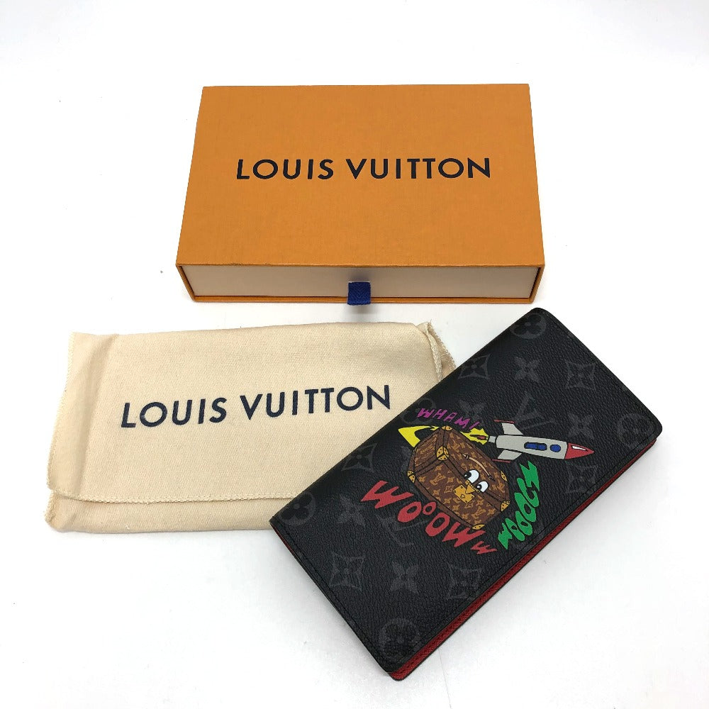 LOUIS VUITTON M80931 モノグラムエクリプス ポルトフォイユ ブラザ 2つ折り財布/サイフ 長財布 モノグラムエクリプスキャンバス  メンズ