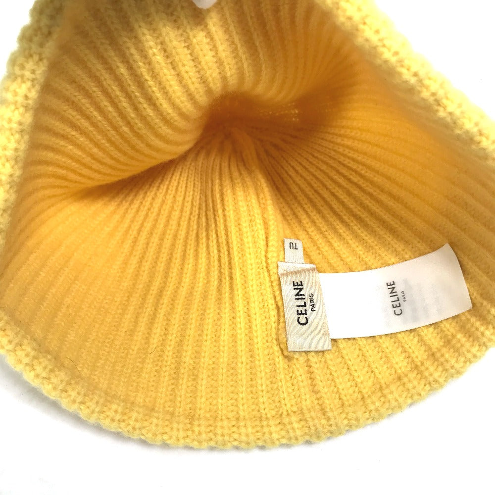 CELINE 2A61W535Q ロゴ エンブロイダリー ビーニー 帽子 ニット帽 ウール メンズ - brandshop-reference