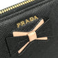 PRADA 1ML506 ロゴ リボン ラウンドファスナー 長財布 サフィアーノレザー レディース - brandshop-reference