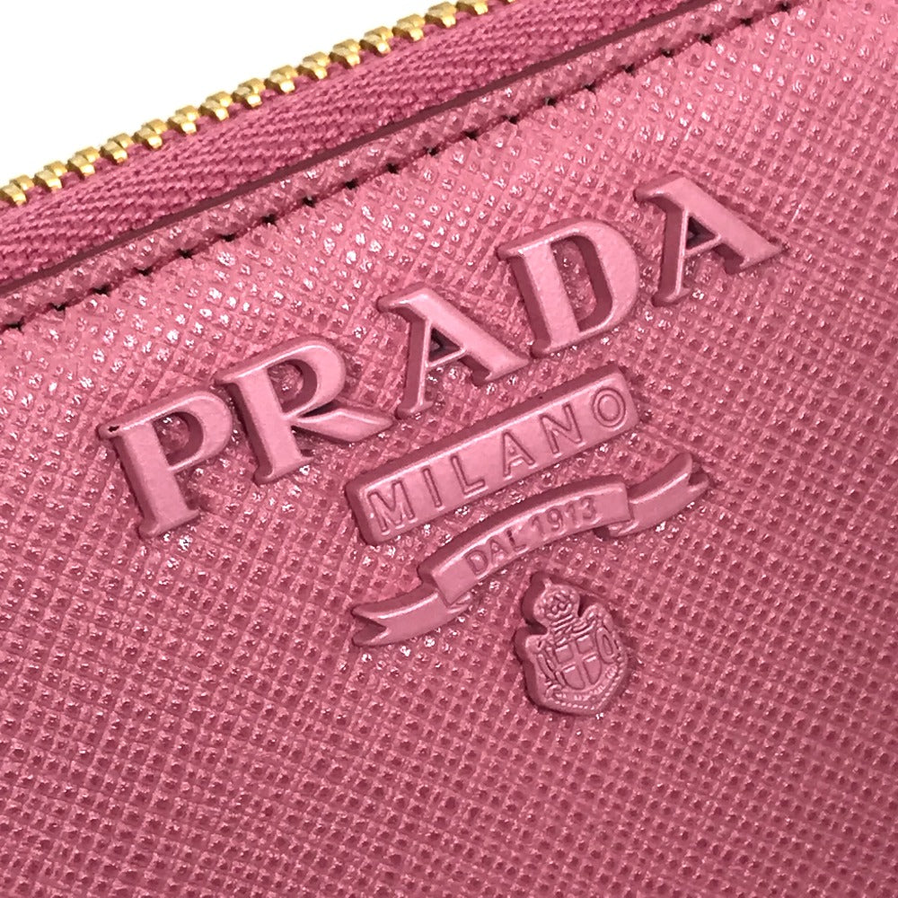 プラダ PRADA サフィアーノ シャイン 1ML506 ロゴ ラウンドファスナー 長財布 サフィアーノレザ－ BEGONIA ピンク
