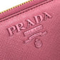 PRADA 1ML506 ロゴ サフィアーノ シャイン ラウンドファスナー 長財布 サフィアーノレザ－ レディース - brandshop-reference