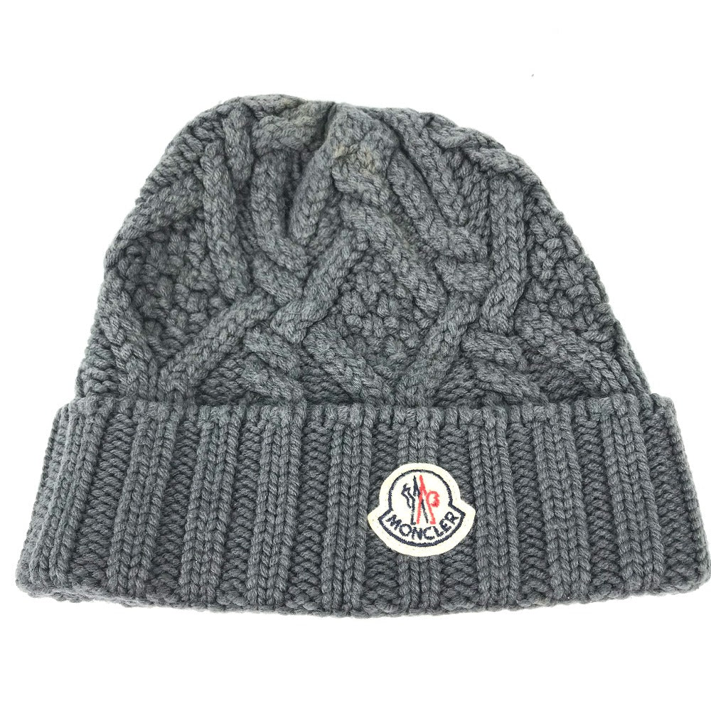 MONCLER ロゴ ワッペン ビーニー 帽子 ニットキャップ ニット帽 ウール レディース - brandshop-reference