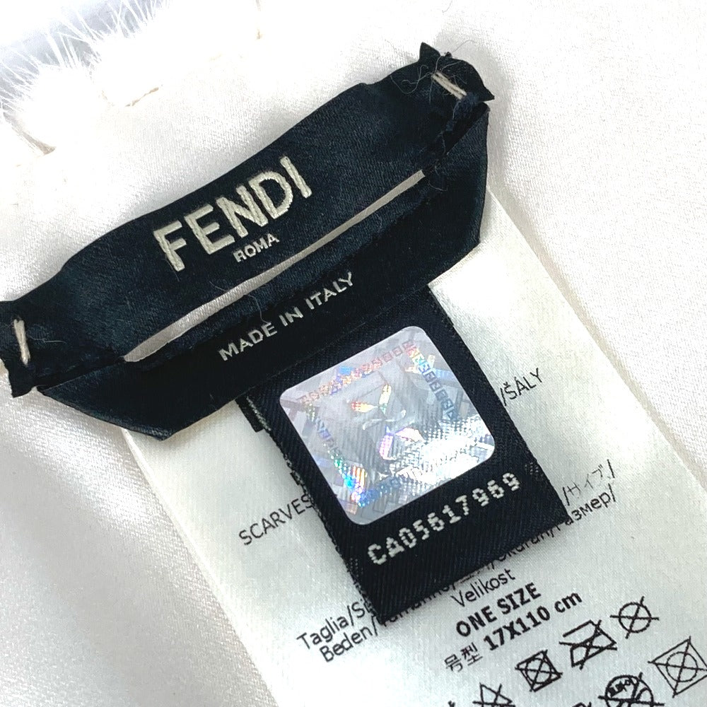 FENDI FNG477 フィラ FILA コラボ ロゴ 毛皮 ストール フリンジ マフラー ファー レディース - brandshop-reference
