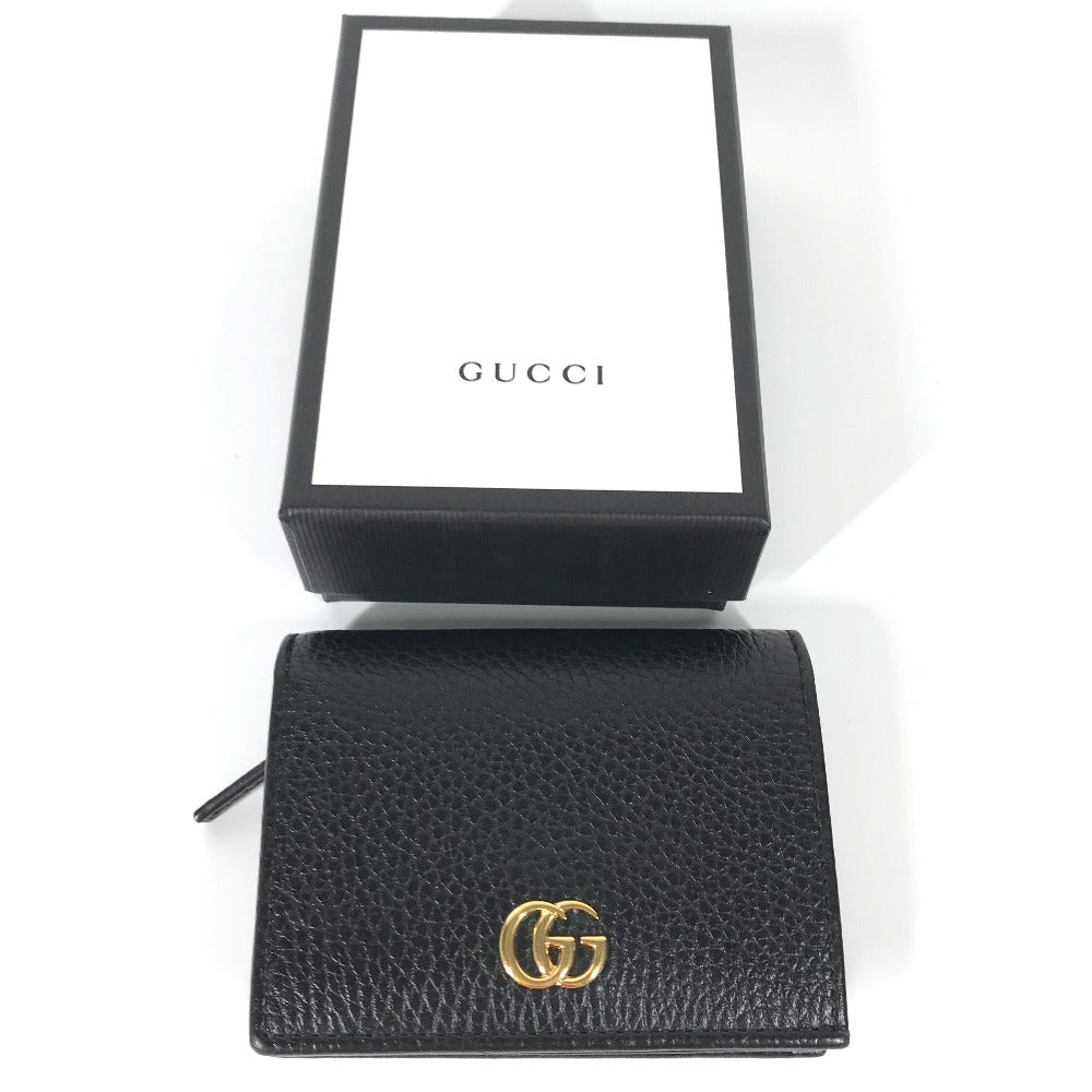 GUCCI 456126 GGマーモント コンパクト ウォレット カードケース（コイン＆紙幣入れ付き） 2つ折り財布 レザー レディース