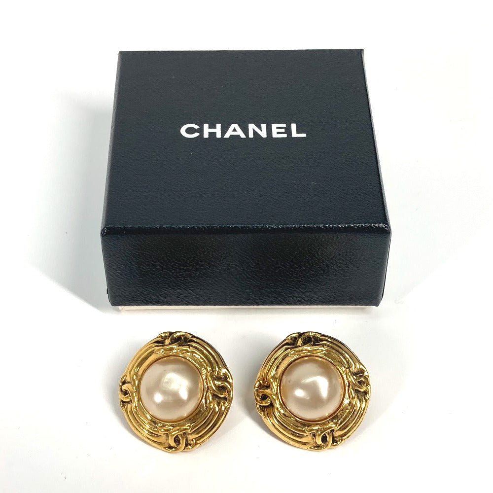 CHANEL CC ココマーク フェイクパール ヴィンテージ アクセサリー ラウンド 丸 94P イヤリング GP レディース |  brandshop-reference