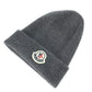 MONCLER ロゴワッペン ニットキャップ ビーニー 帽子 ニット帽 ニットキャップ ニット帽 ウール レディース - brandshop-reference