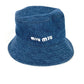 MIUMIU 5HC196 デニム ロゴ ハット帽 帽子 バケットハット ボブハット ハット コットン レディース - brandshop-reference