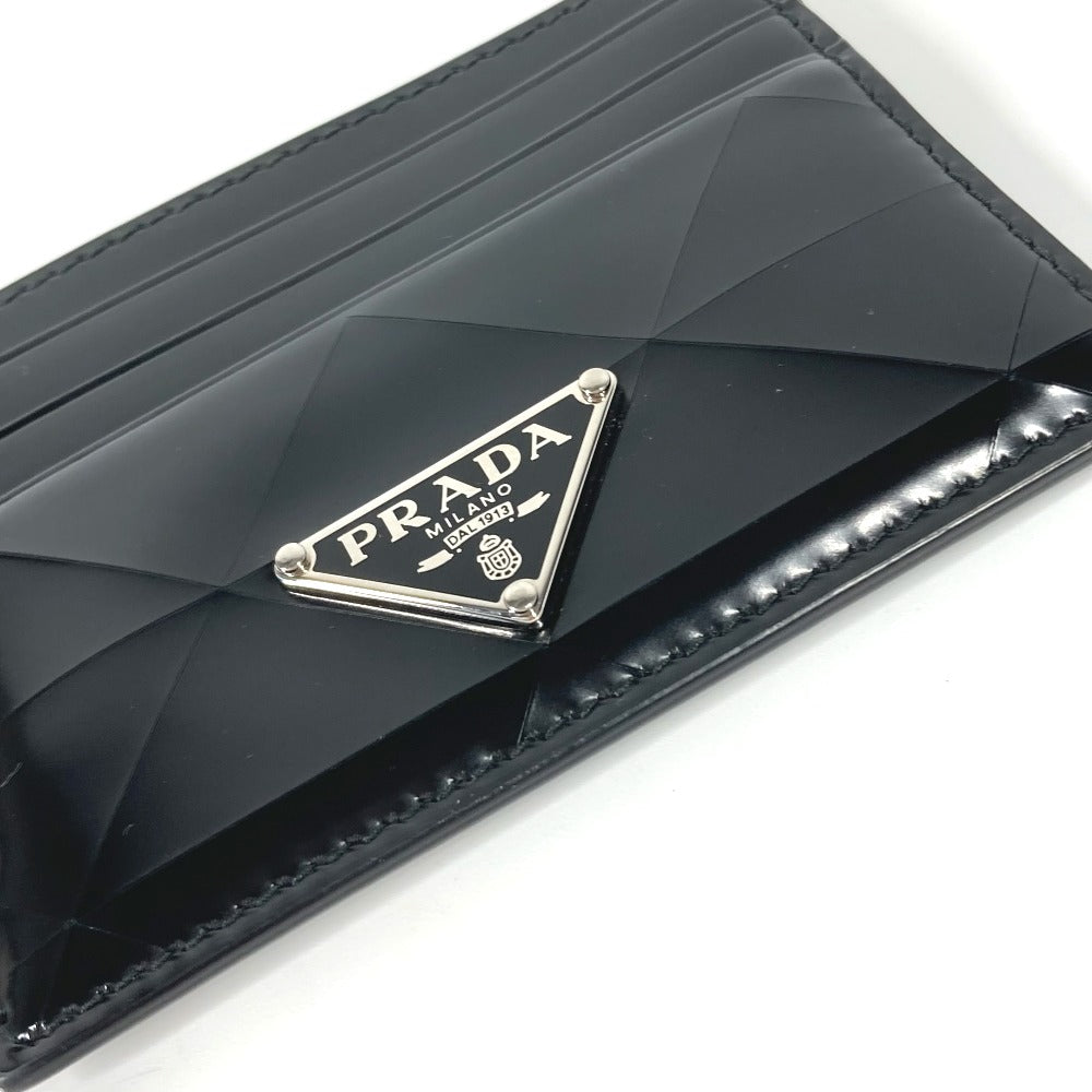 PRADA 2MC223 トライアングルロゴ 三角ロゴ プレート ブラッシュドレザー パスケース 名刺入れ カードケース レザー ユニセックス - brandshop-reference