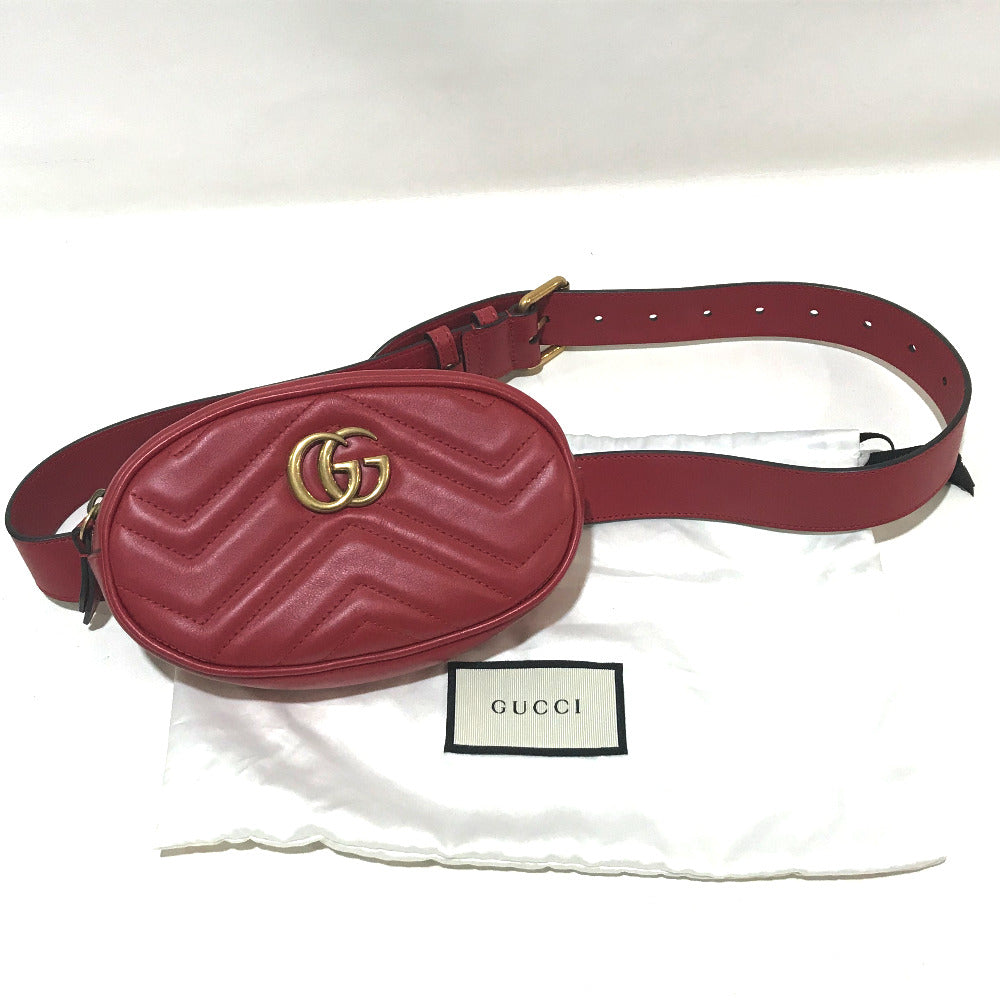 GUCCI 476434 Waist Bag Belt Bag Quilting GG Marmont Hip Bag West