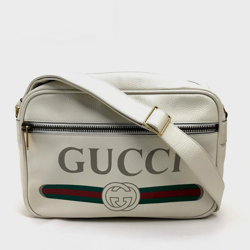 GUCCI 523589 ロゴプリント カバン メッセンジャーバッグ ショルダー 