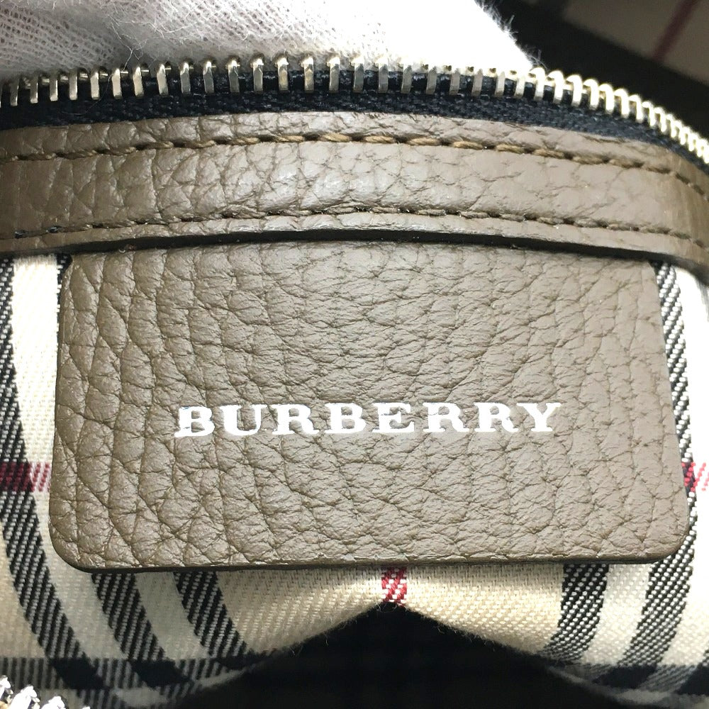 BURBERRY 101453365 バーバリーチェック ロゴ型押し ミニボストンバッグ ハンドバッグ レザー ユニセックス - brandshop-reference