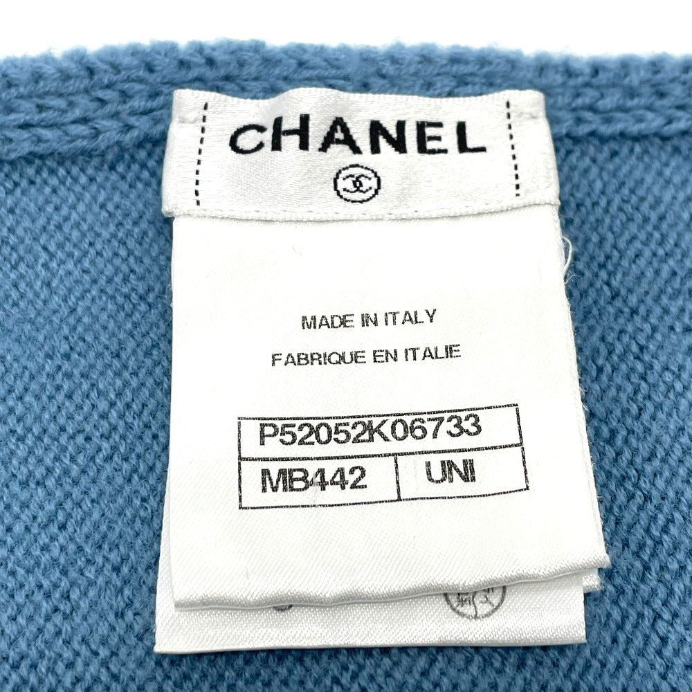 CHANEL P52052 花 刺繍 ライオンフラワー フローラルニット マフラー ウール レディース - brandshop-reference