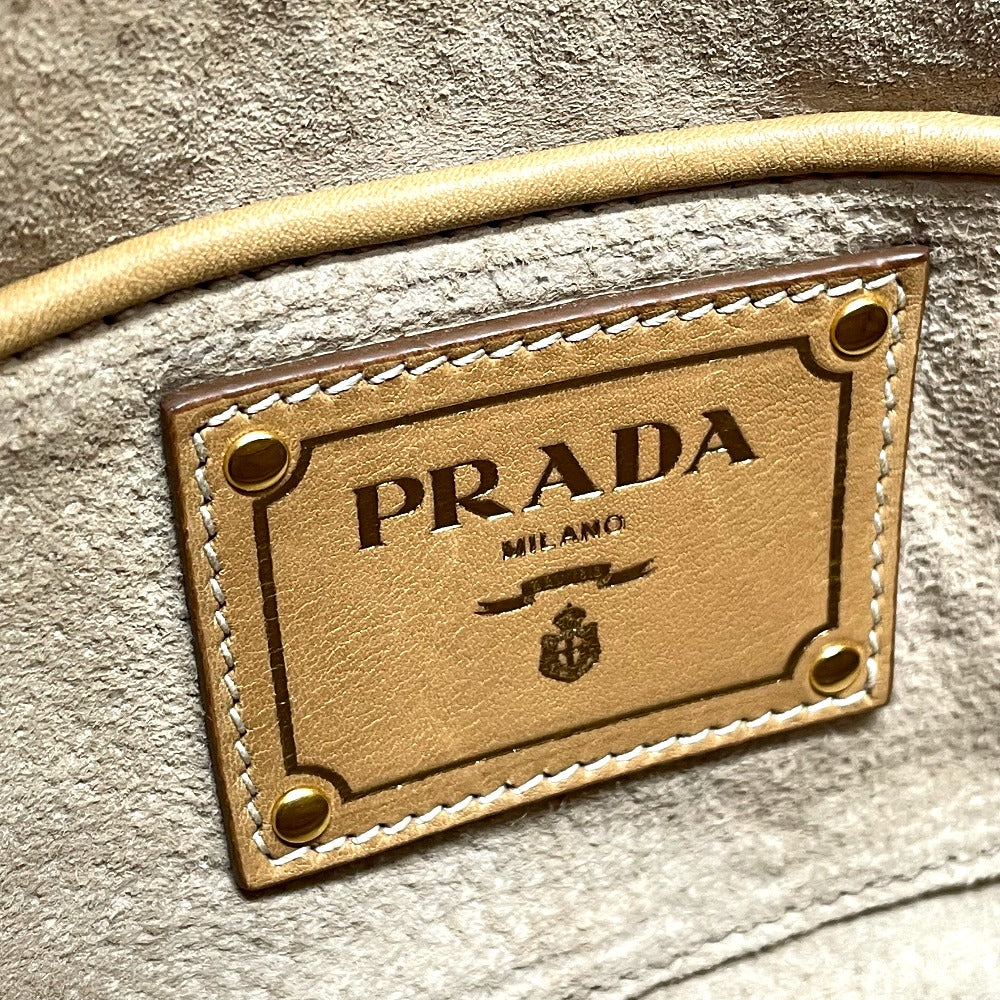 PRADA ロゴ スクエア 2WAY ショルダーバッグ ハンドバッグ レザー レディース - brandshop-reference