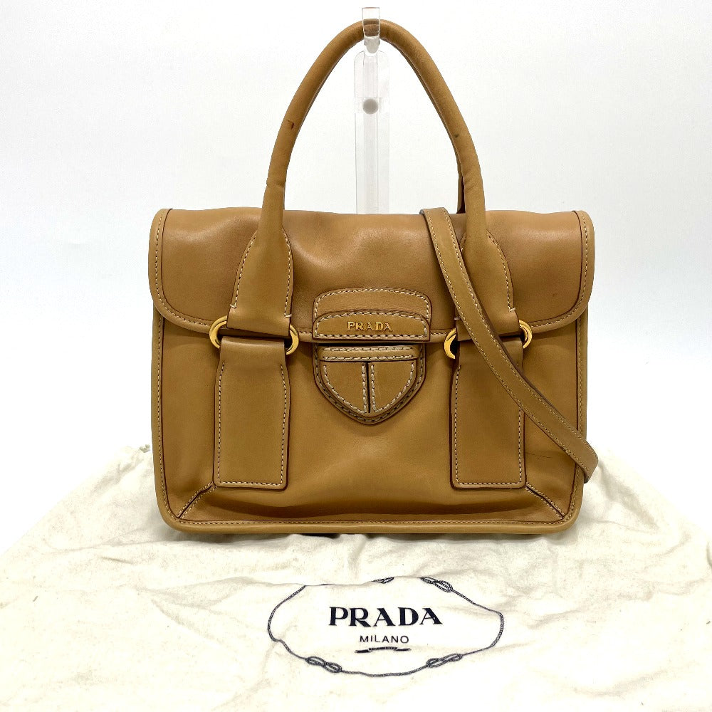 PRADA ロゴ スクエア 2WAY ショルダーバッグ ハンドバッグ レザー レディース - brandshop-reference