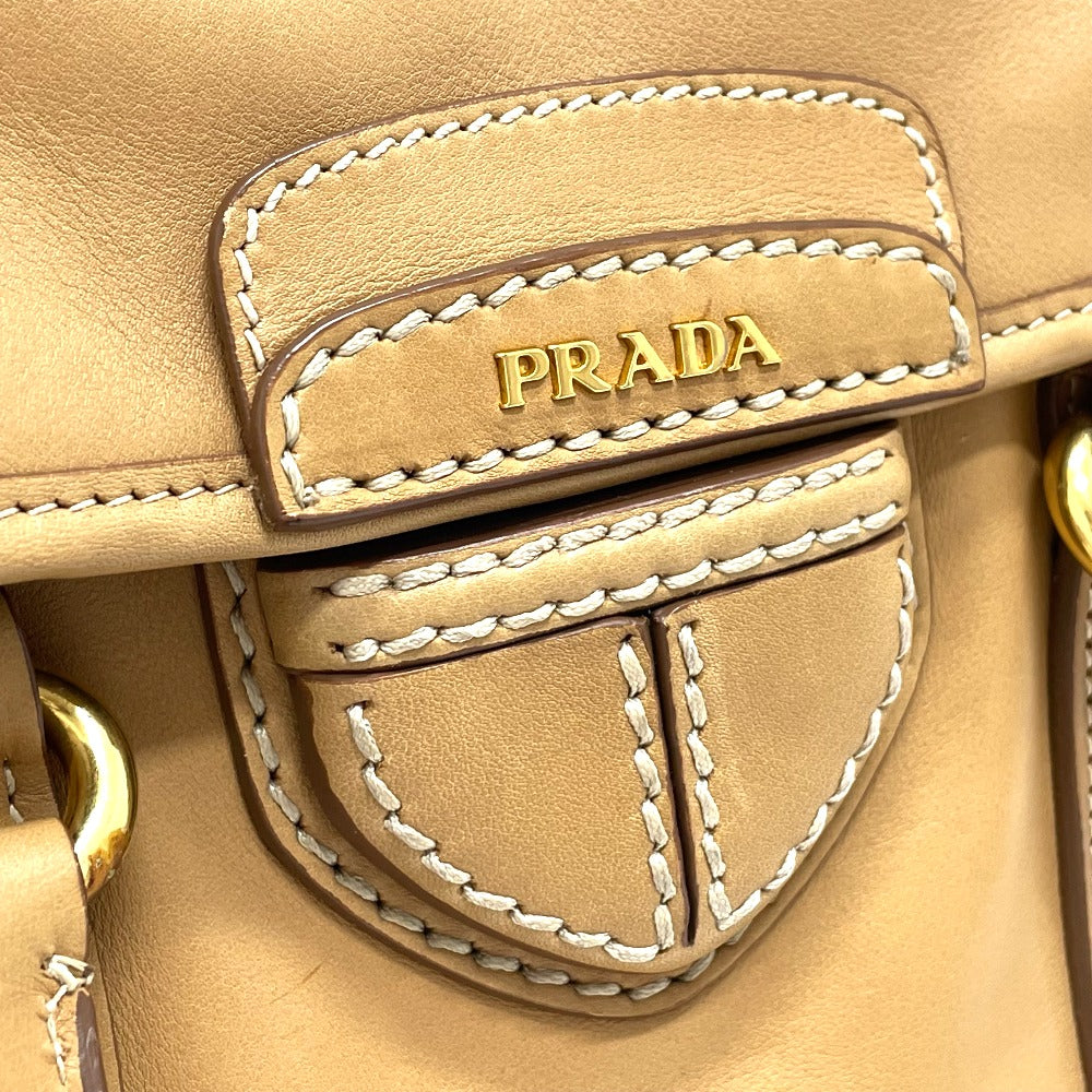 PRADA ロゴ スクエア 2WAY ショルダーバッグ ハンドバッグ レザー レディース - brandshop-reference