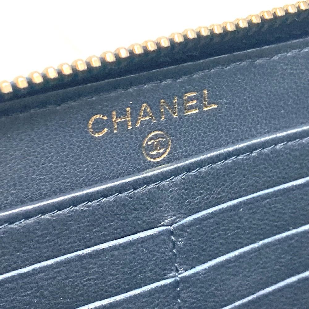 CHANEL A80830 CC ココマーク 2.55金具 マトラッセ ラウンドファスナー