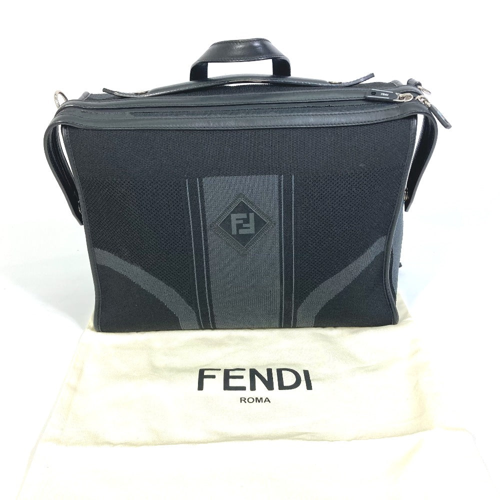 FENDI 7VA400 ロゴ メッシュ バイカラー ハンドバッグ ビジネスバッグ キャンバス/レザー メンズ - brandshop-reference