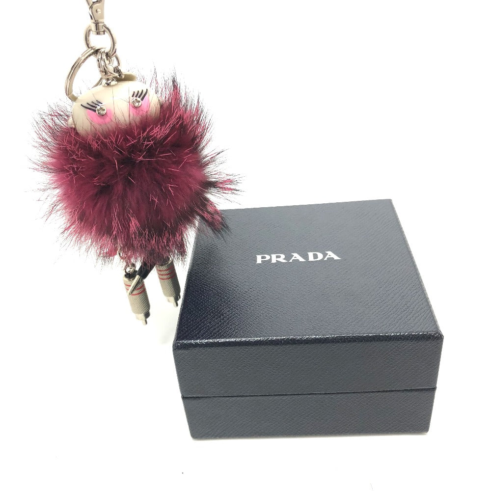 PRADA ロボット バッグチャーム キーホルダー ファー レディース