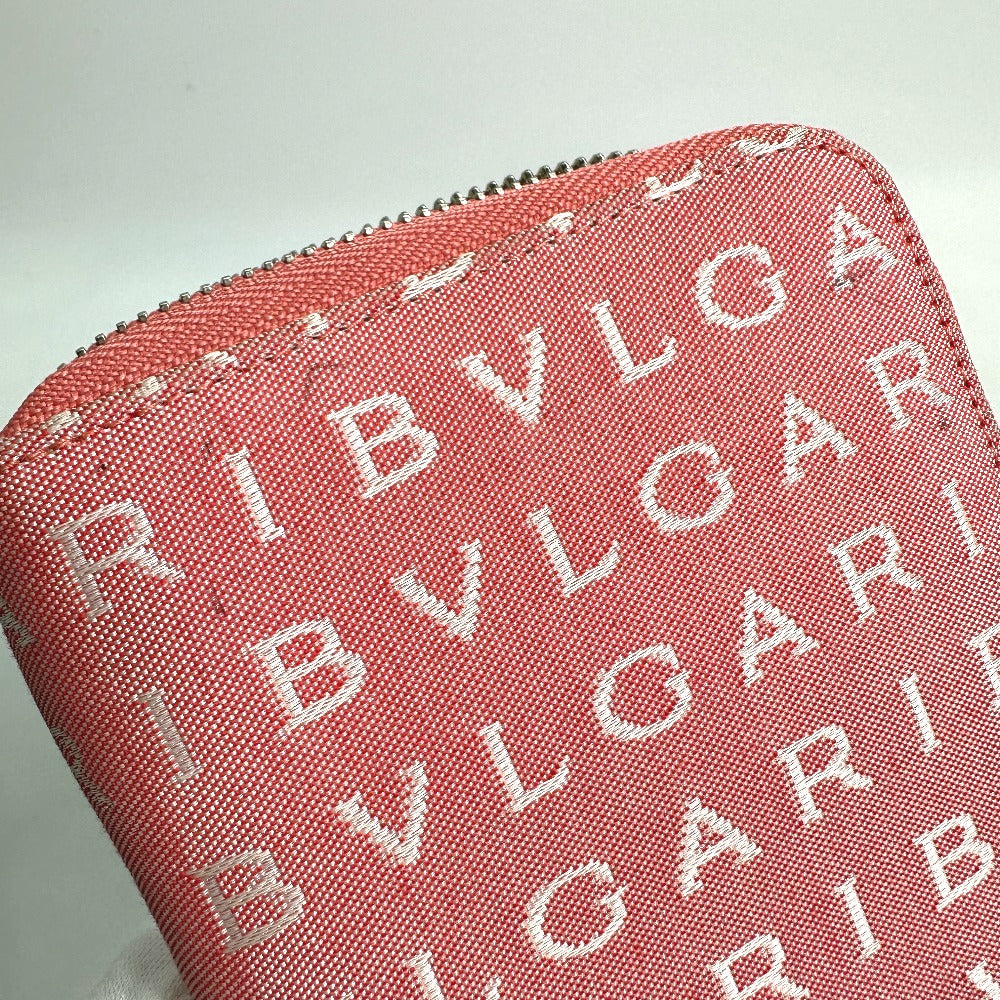 BVLGARI ロゴマニア コンパクトウォレット ラウンドファスナー 2つ折り財布 キャンバス レディース - brandshop-reference