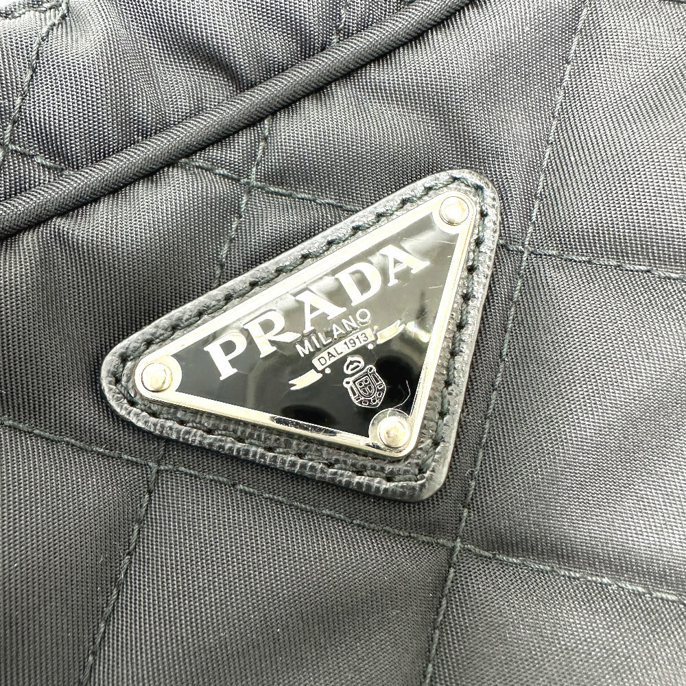 プラダ PRADA 1BH910 トライアングルロゴ チェーン ハンドバッグ ナイロン ブラック