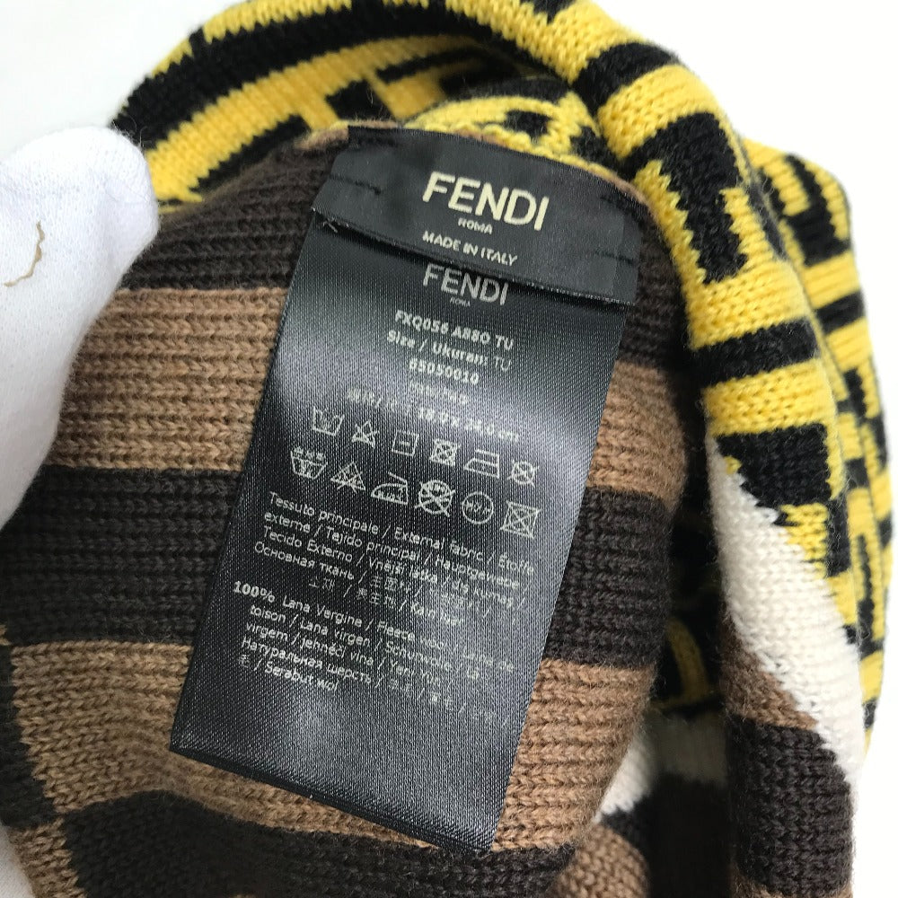 FENDI FXQ056 ズッカ ニットキャップ ビーニー 帽子 ニット帽 ウール レディース - brandshop-reference