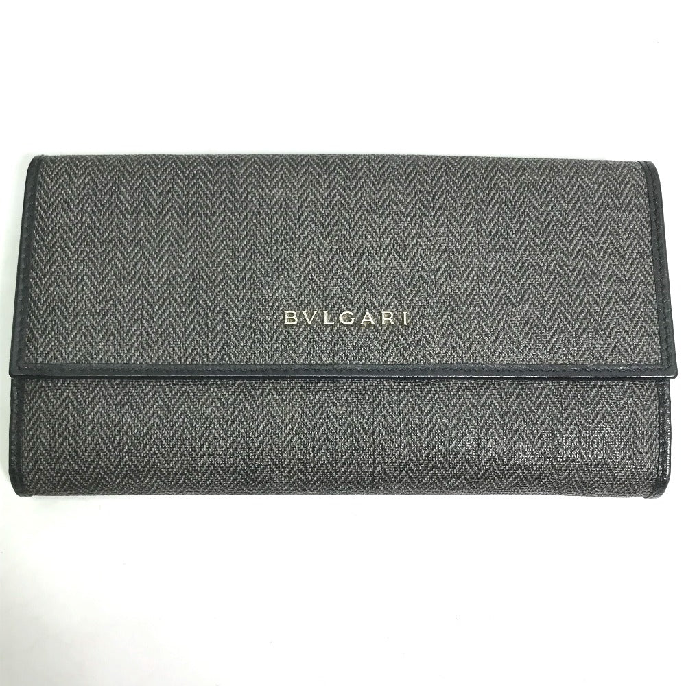 BVLGARI 33385 Wホック ロゴ 長財布 PVC/レザー レディース - brandshop-reference