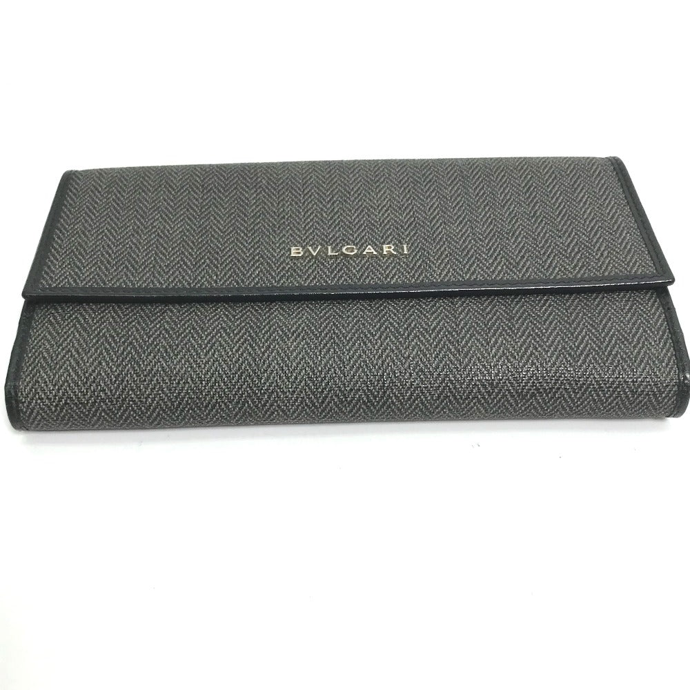 BVLGARI 33385 Wホック ロゴ 長財布 PVC/レザー レディース - brandshop-reference