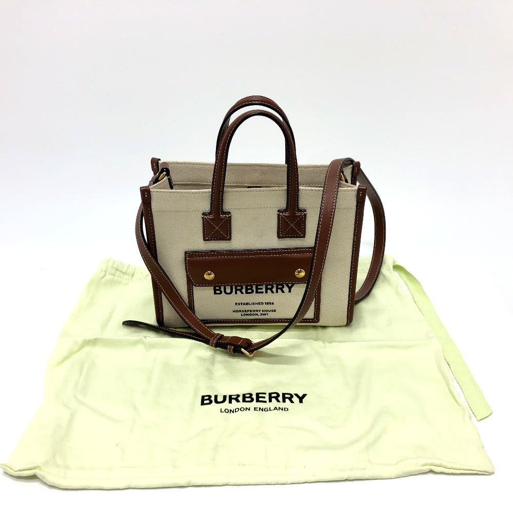BURBERRY 80441431  ロゴ ミニ フレヤ 2WAYバッグ ハンドバッグ キャンバス/レザー レディース - brandshop-reference