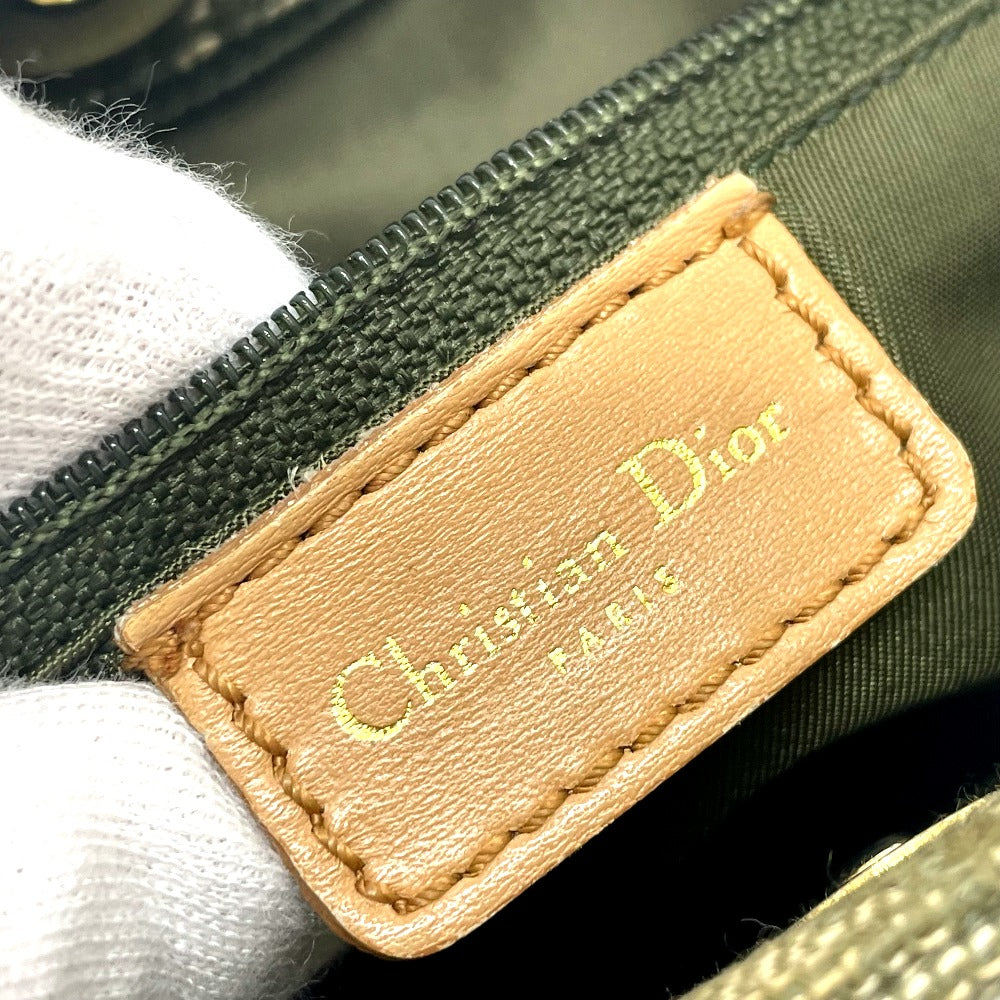 Christian Dior トロッター ロゴ 金具 トートバッグ キャンバス レザー