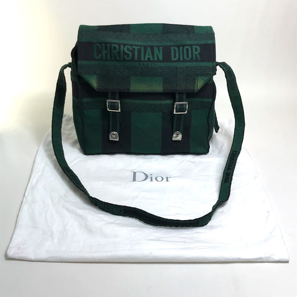 Christian Dior ギンガムチェック ディオールキャンプ カバン 斜め掛け ショルダーバッグ キャンバス レディース - brandshop-reference